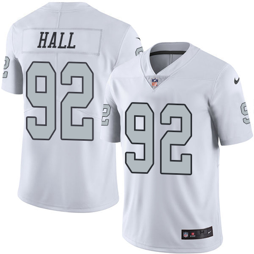 Nike Raiders #92 P.J. Hall White Youth Stitched NFL Limited Rush Jersey